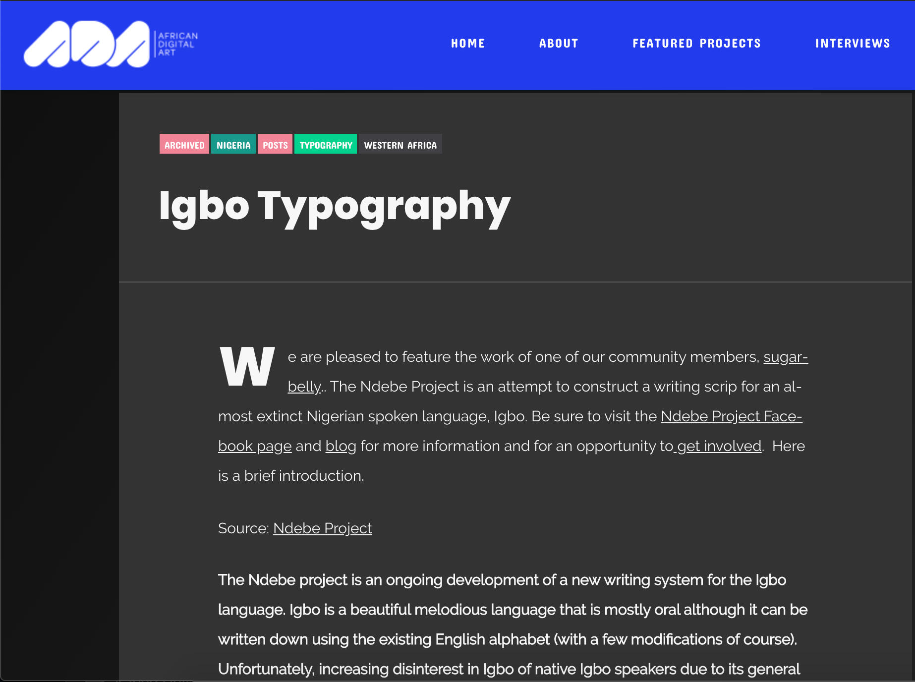 The Ndebe Igbo Script